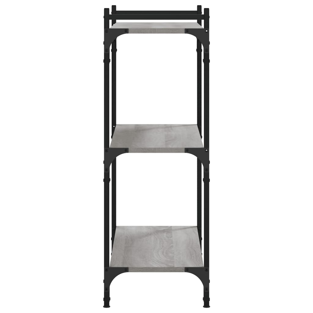 vidaXL Librería 3 estantes madera ingeniería gris Sonoma 80x30x86 cm