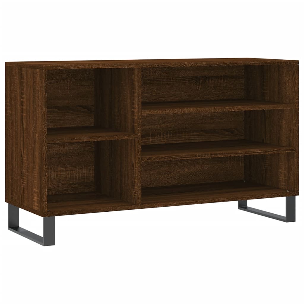 vidaXL Mueble zapatero madera contrachapada roble marrón 102x36x60 cm