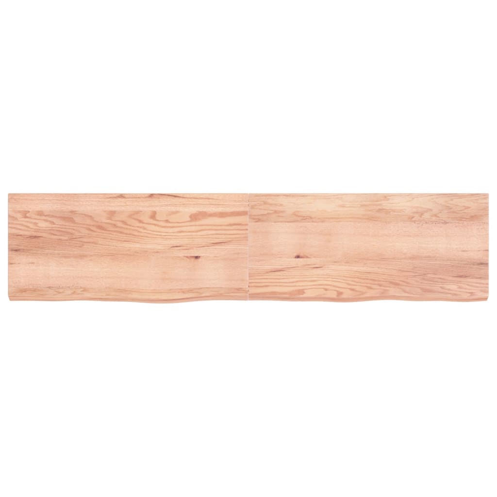 vidaXL Tablero mesa madera roble tratada marrón claro 220x50x(2-6) cm