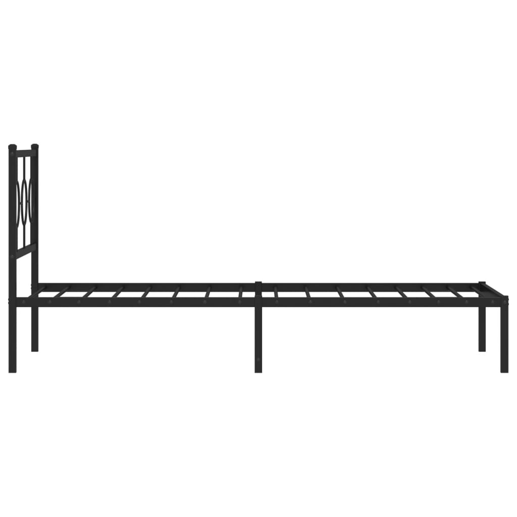 vidaXL Estructura cama sin colchón con cabecero metal negro 90x200 cm