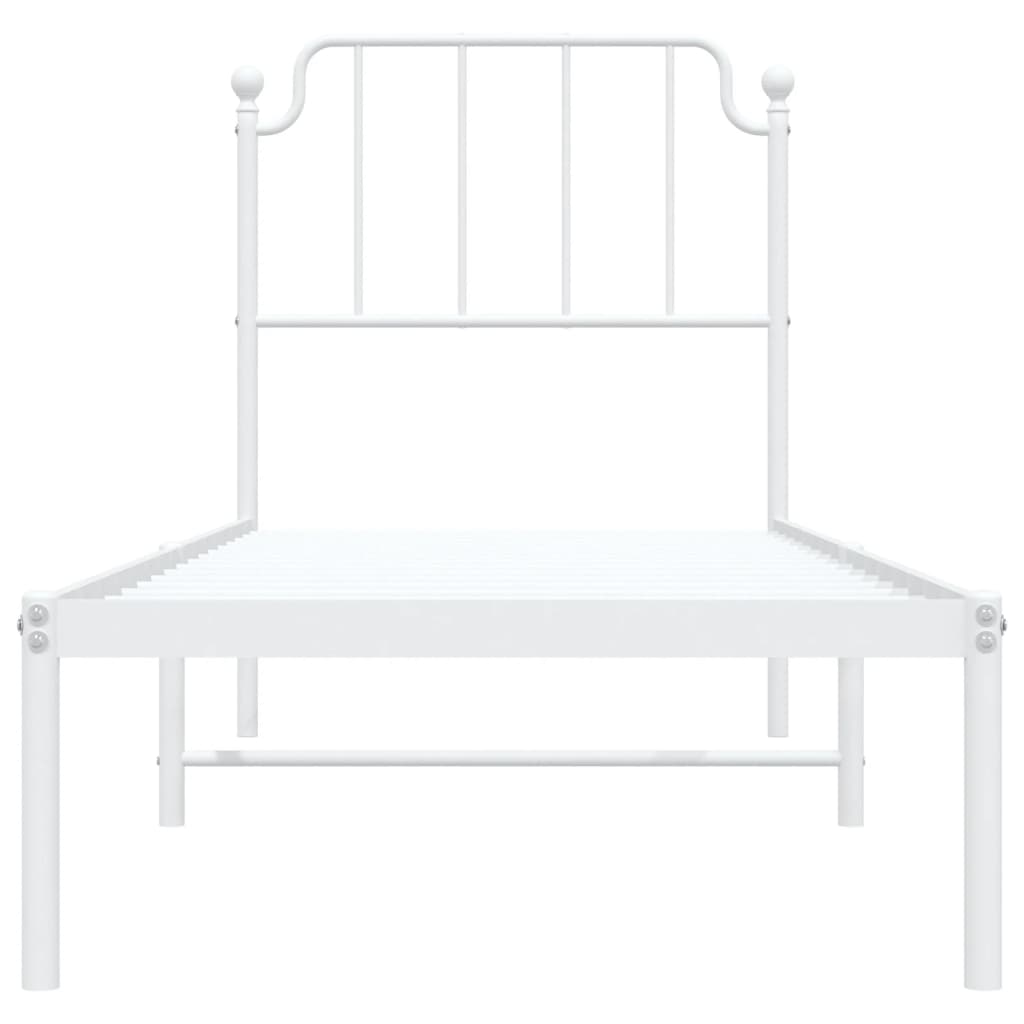 vidaXL Estructura cama sin colchón con cabecero metal blanco 75x190 cm