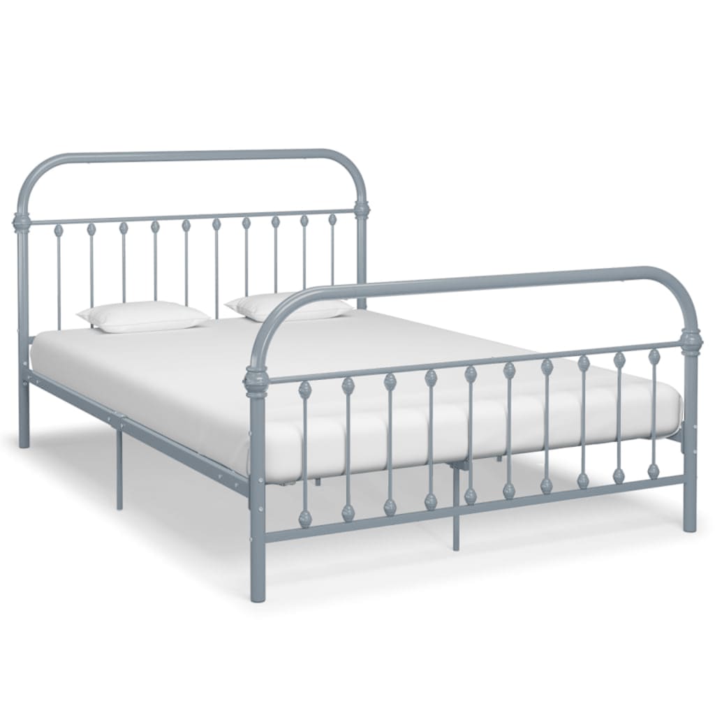 vidaXL Estructura de cama sin colchón metal gris 160x200 cm