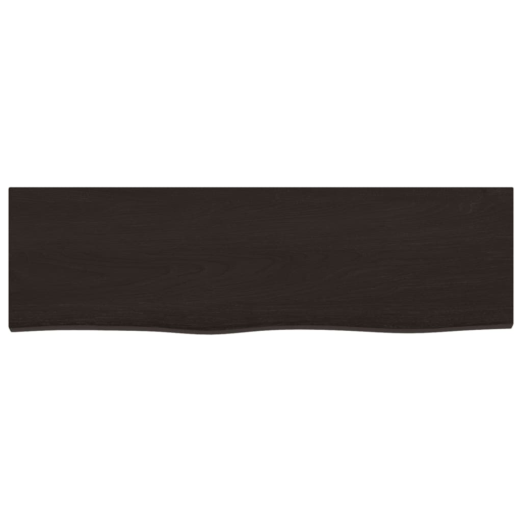 vidaXL Encimera baño madera maciza tratada marrón oscuro 100x30x2 cm