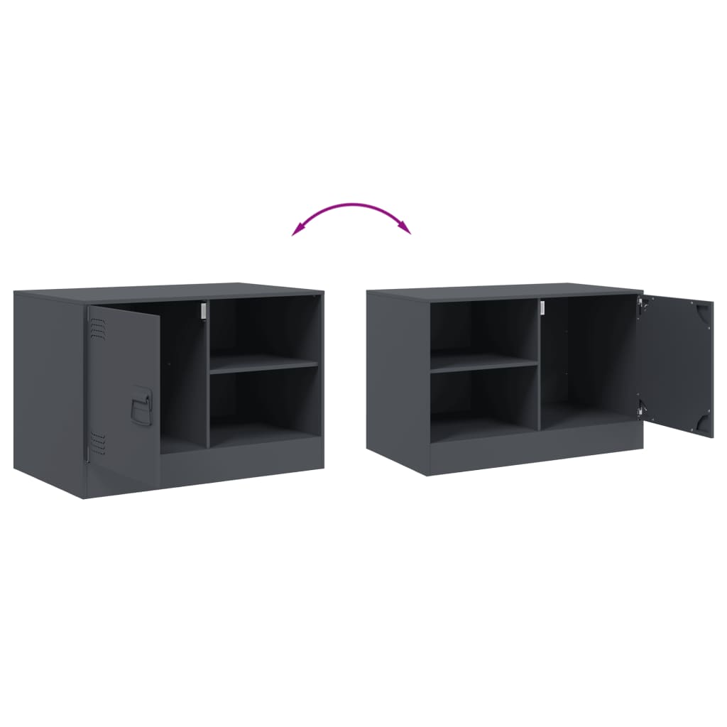 vidaXL Muebles para TV 2 unidades acero gris antracita 67x39x44 cm