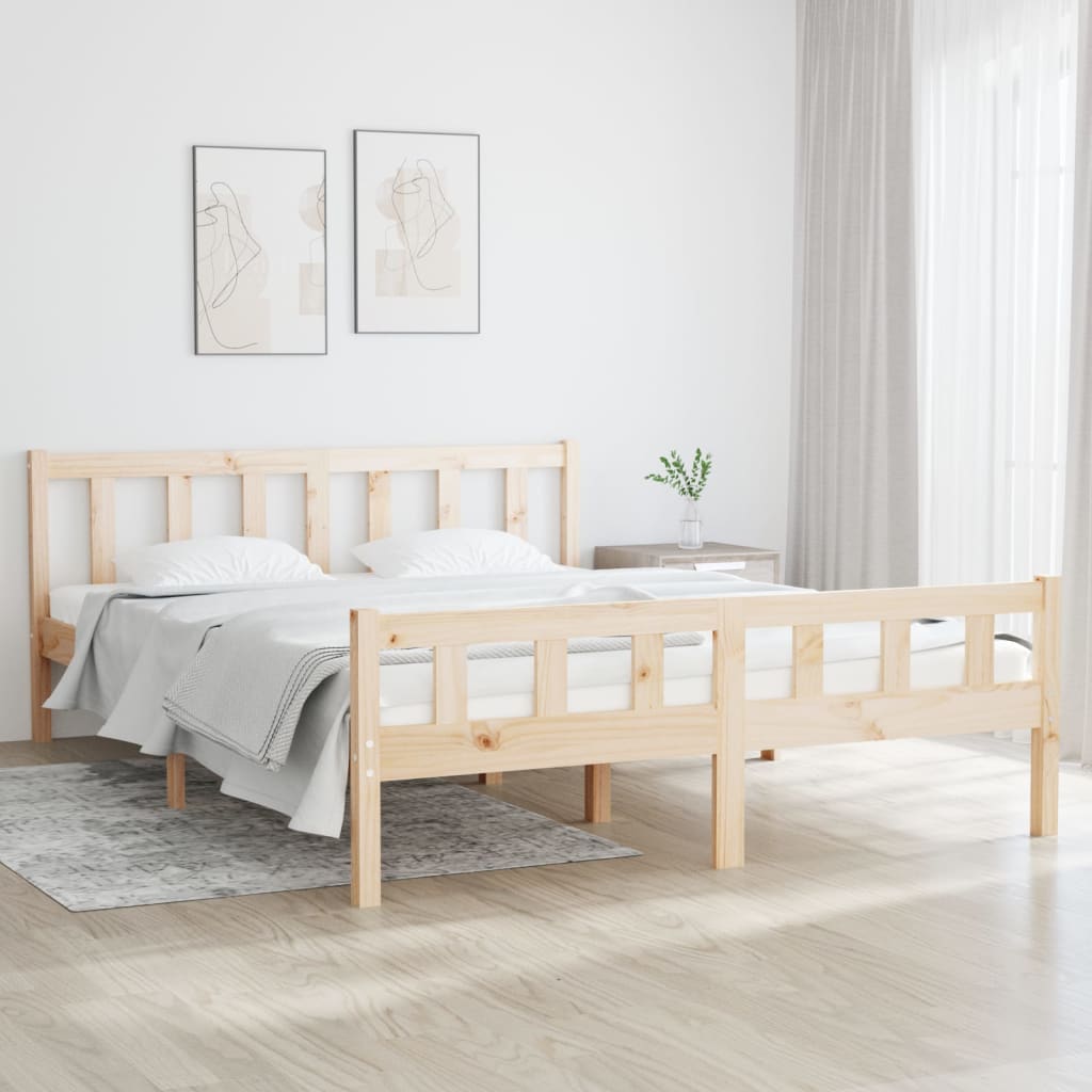 vidaXL Estructura de cama sin colchón madera maciza 120x200 cm