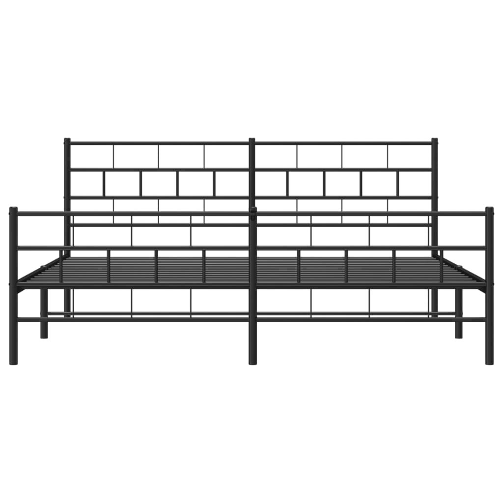 vidaXL Estructura cama sin colchón con estribo metal negro 183x213 cm