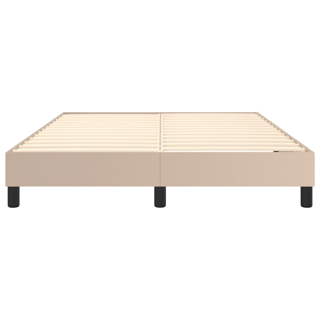 vidaXL Estructura de cama de cuero sintético capuchino 140x200 cm