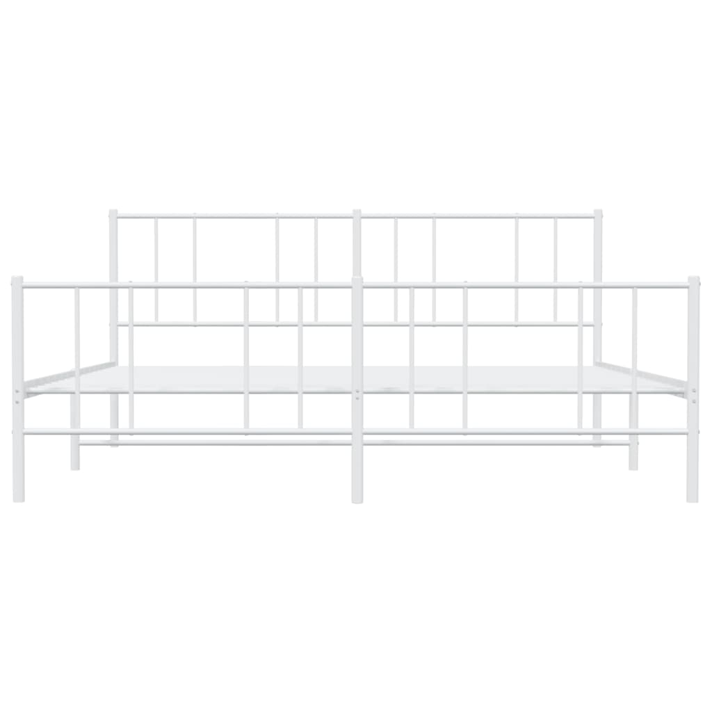 vidaXL Estructura cama sin colchón con estribo metal blanco 193x203 cm