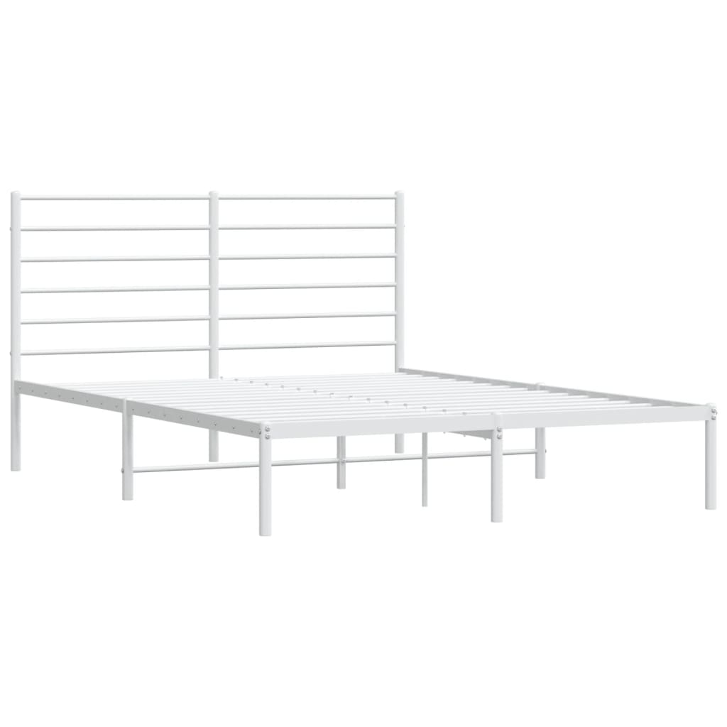 vidaXL Estructura cama sin colchón con cabecero metal blanco 140x190cm