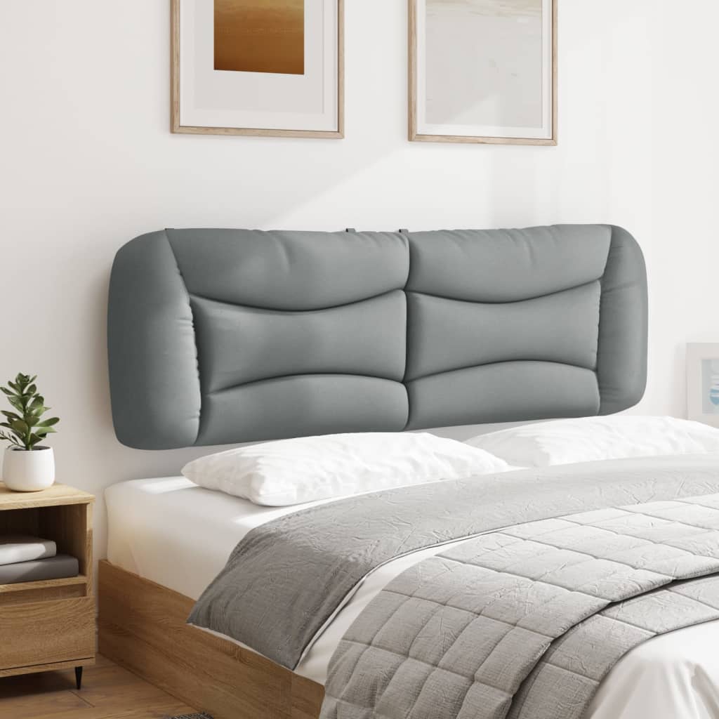 vidaXL Cabecero de cama acolchado tela gris claro 160 cm