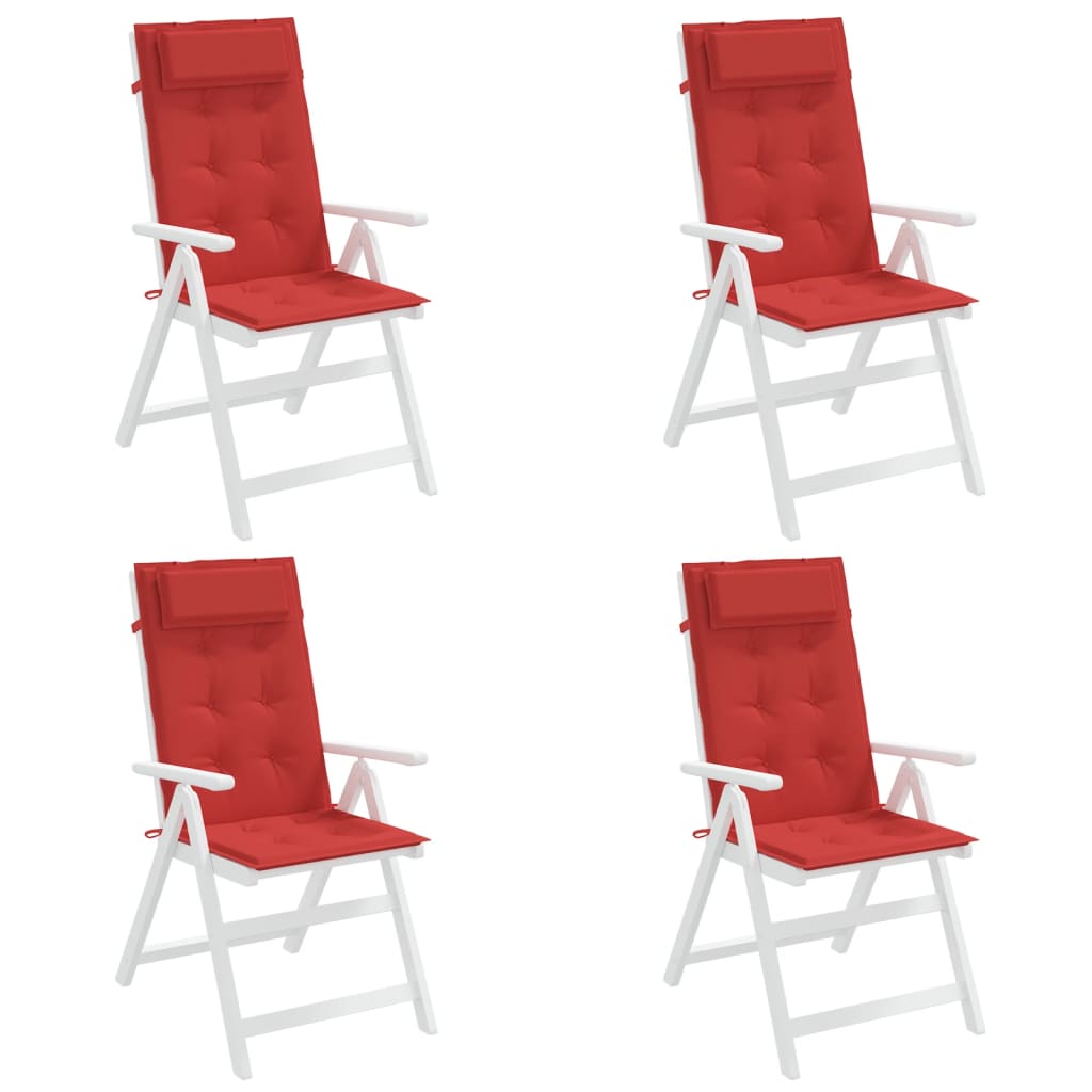 vidaXL Cojines de silla con respaldo alto 4 uds tela Oxford rojo