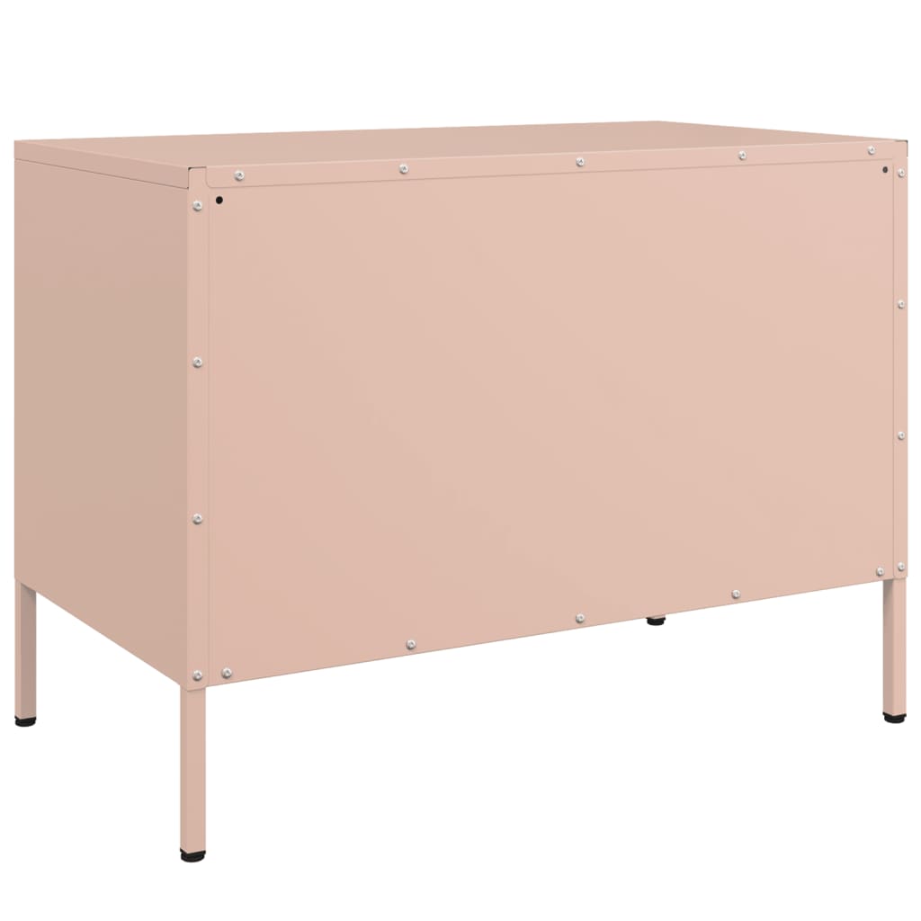 vidaXL Mueble de TV acero rosa 68x39x50,5 cm