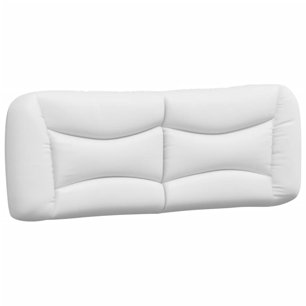 vidaXL Cabecero de cama acolchado cuero sintético blanco 120 cm