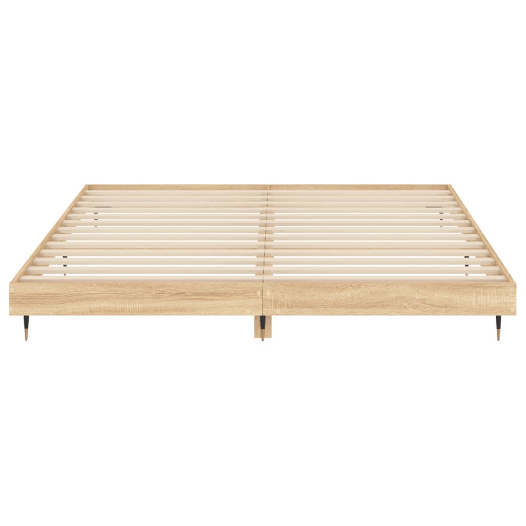 vidaXL Estructura de cama madera de ingeniería roble Sonoma 200x200 cm