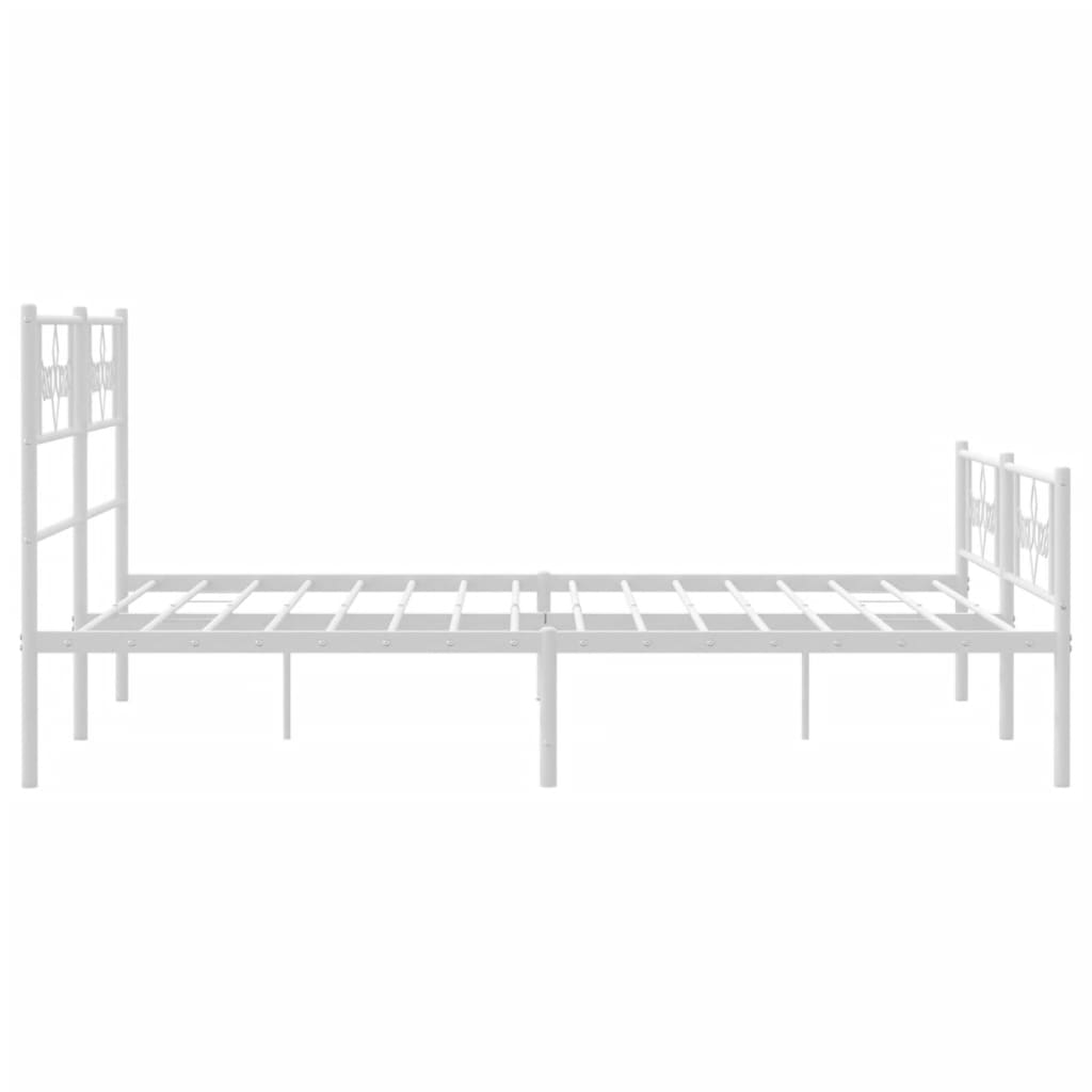 vidaXL Estructura cama sin colchón con estribo metal blanco 120x200 cm