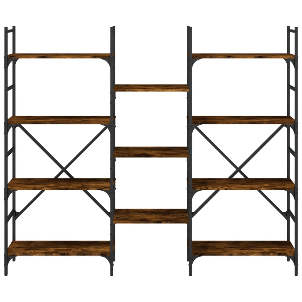 vidaXL Estantería madera de ingeniería roble ahumado 160x28,5x136,5 cm