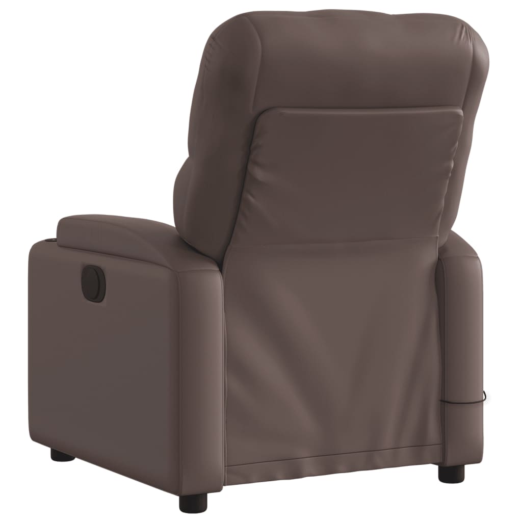 vidaXL Sillón de masaje reclinable cuero sintético marrón