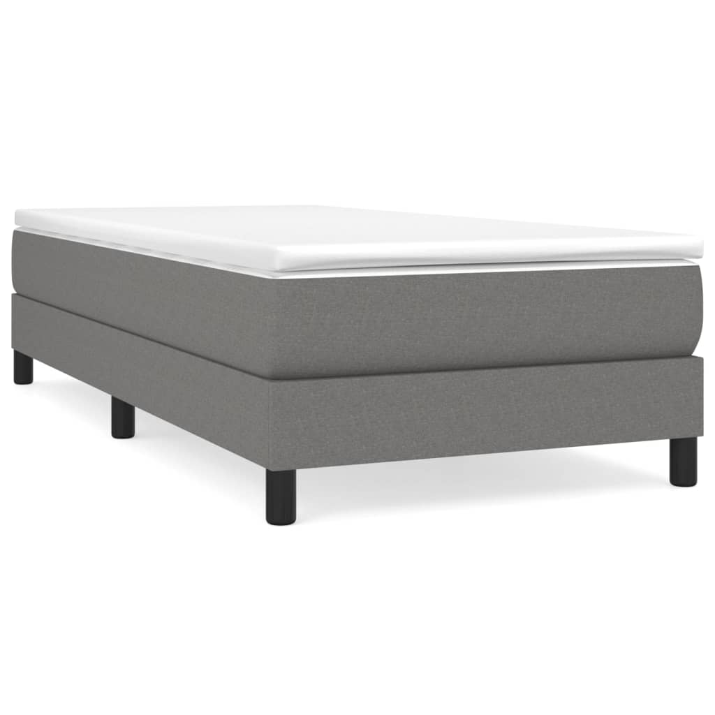 vidaXL Cama box spring con colchón tela gris oscuro 90x200 cm