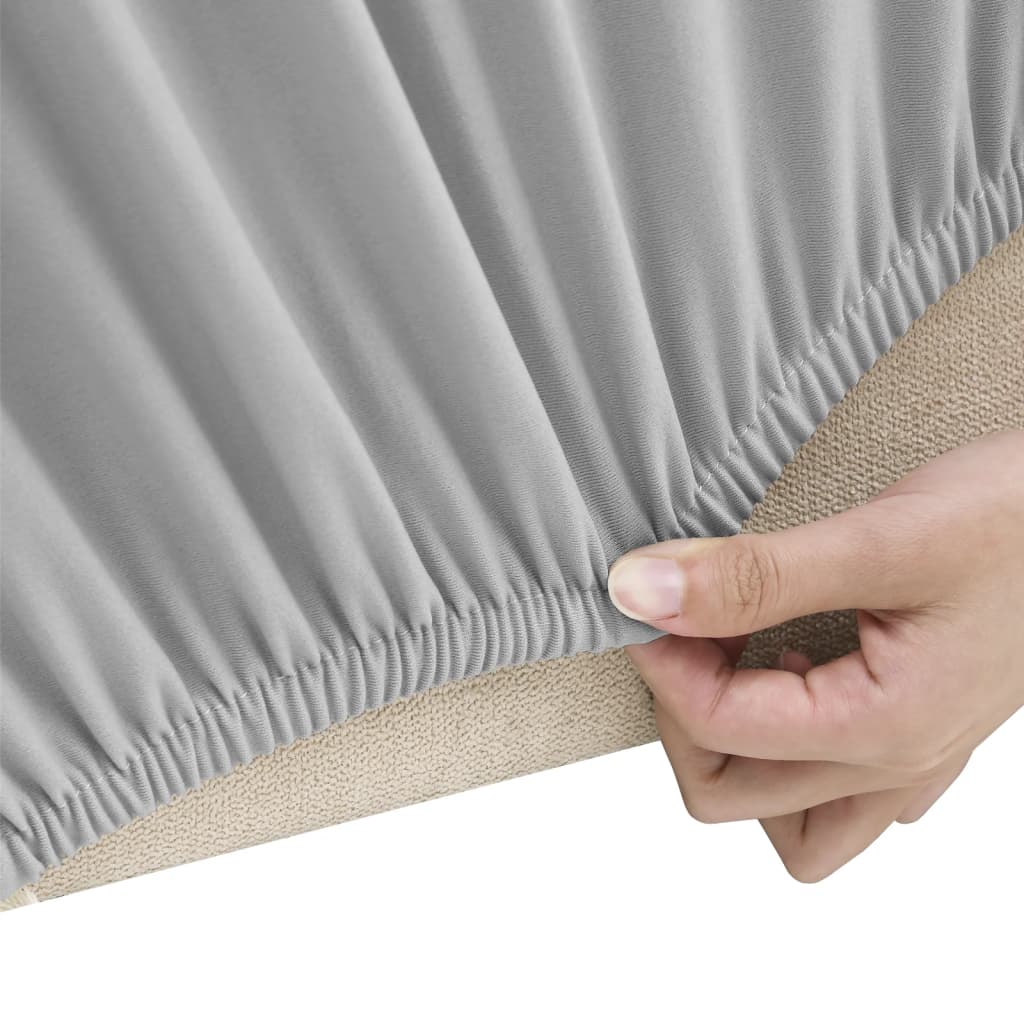 vidaXL Funda elástica para sillón de 4 plazas poliéster jersey gris