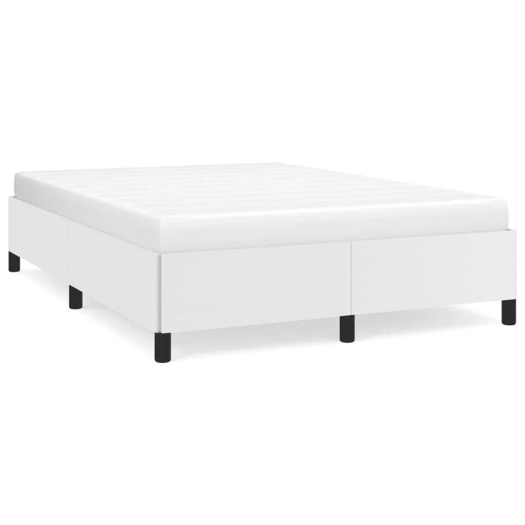 vidaXL Estructura de cama sin colchón cuero sintético blanco 140x190cm