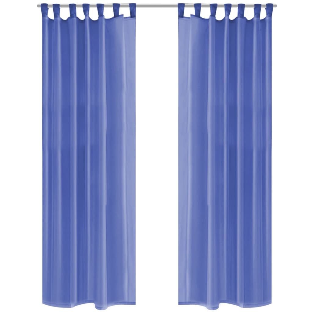 vidaXL Cortinas de gasa 2 unidades 140x245 cm azul real