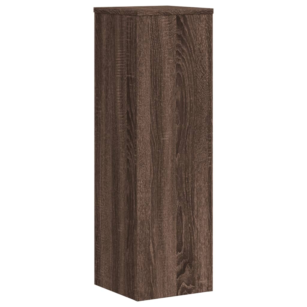 vidaXL Soportes de plantas 2 uds madera marrón roble 25x25x80 cm