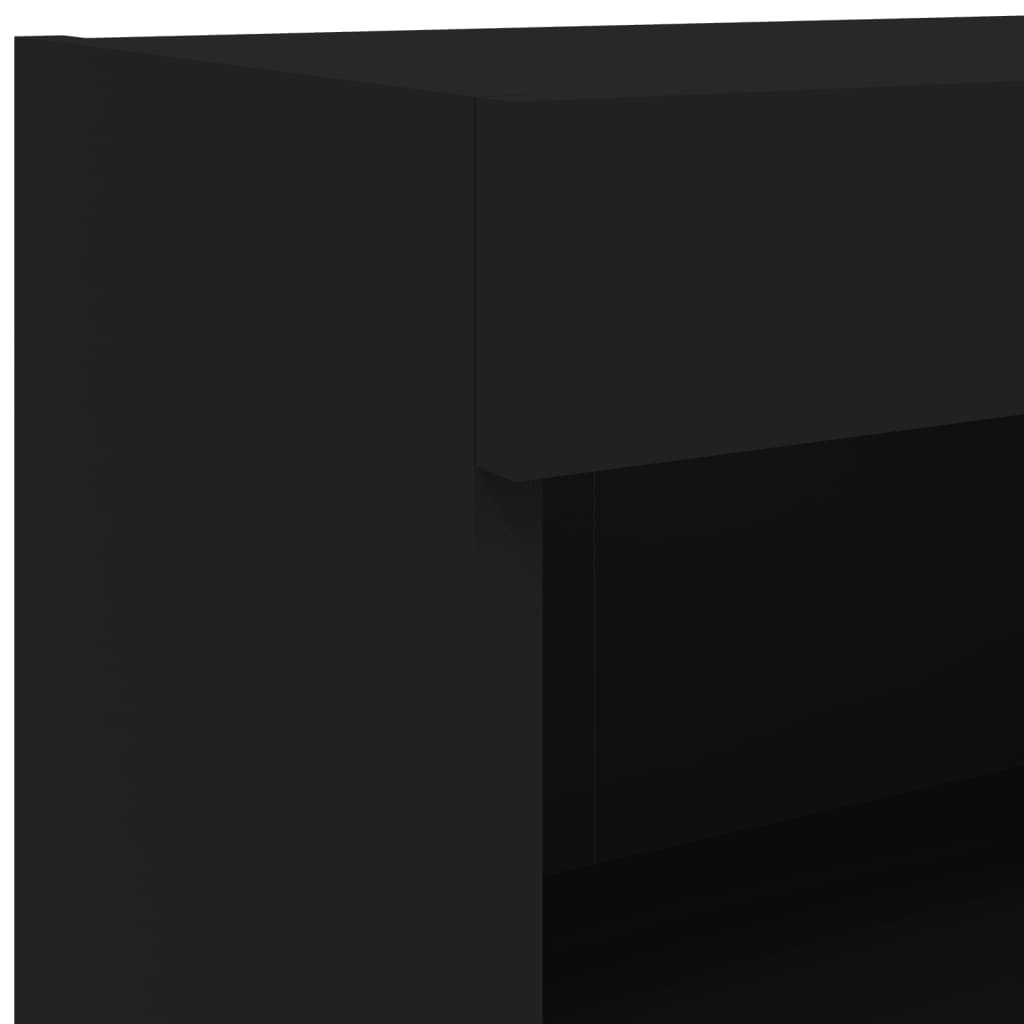 vidaXL Mueble de TV de pared con luces LED negro 60x30x40 cm