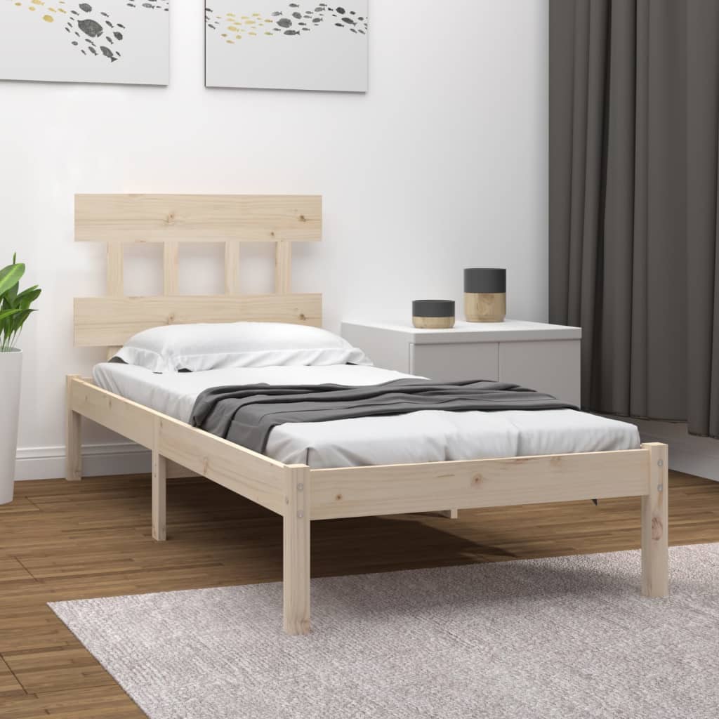 vidaXL Estructura de cama de madera maciza 100x200 cm