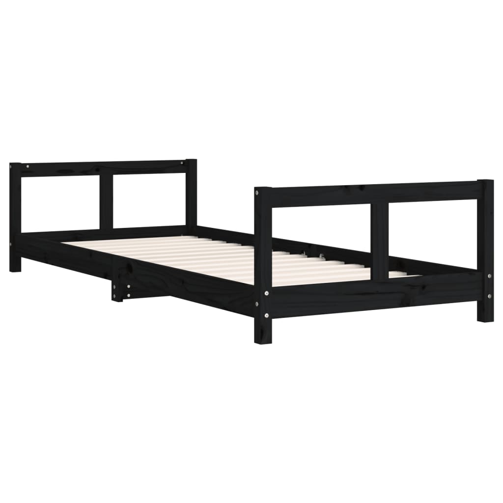 vidaXL Estructura de cama para niños madera de pino negro 80x200 cm