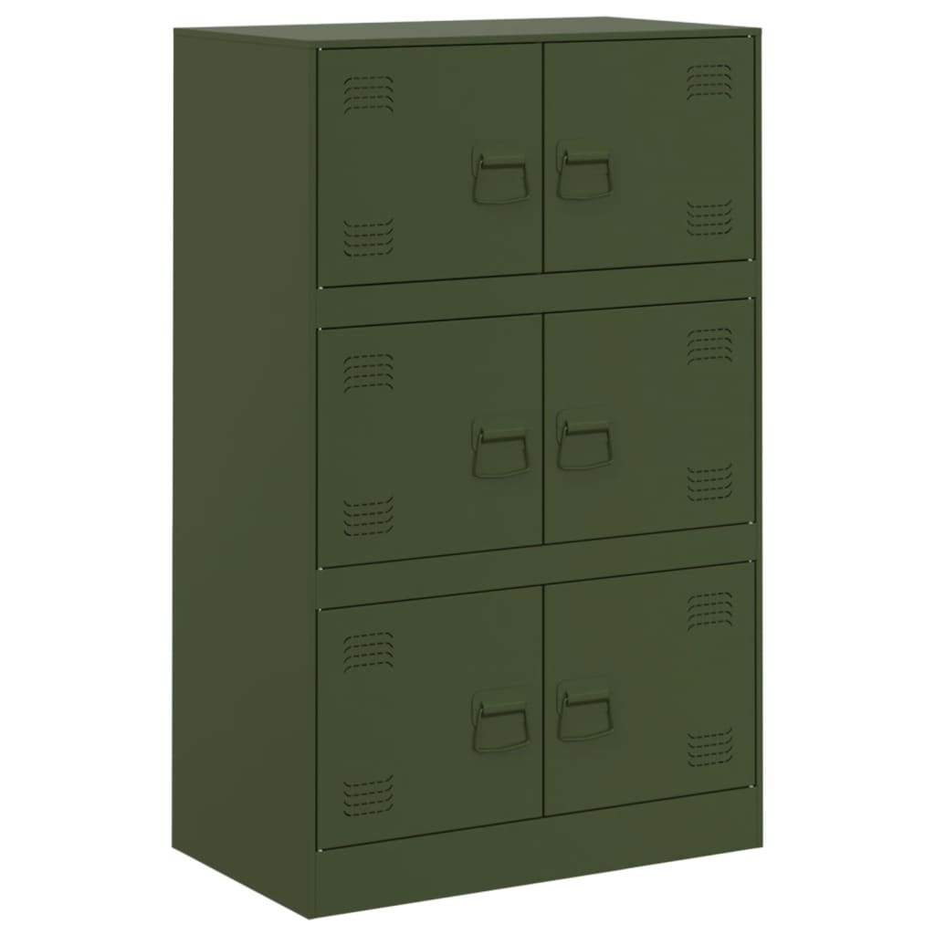 vidaXL Aparador de acero verde oliva 67x39x107 cm