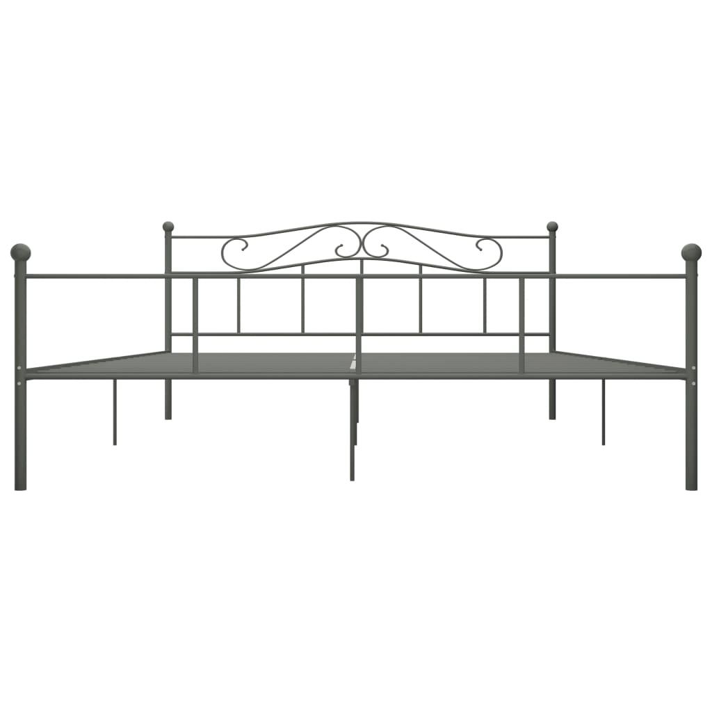 vidaXL Estructura de cama sin colchón metal gris 180x200 cm