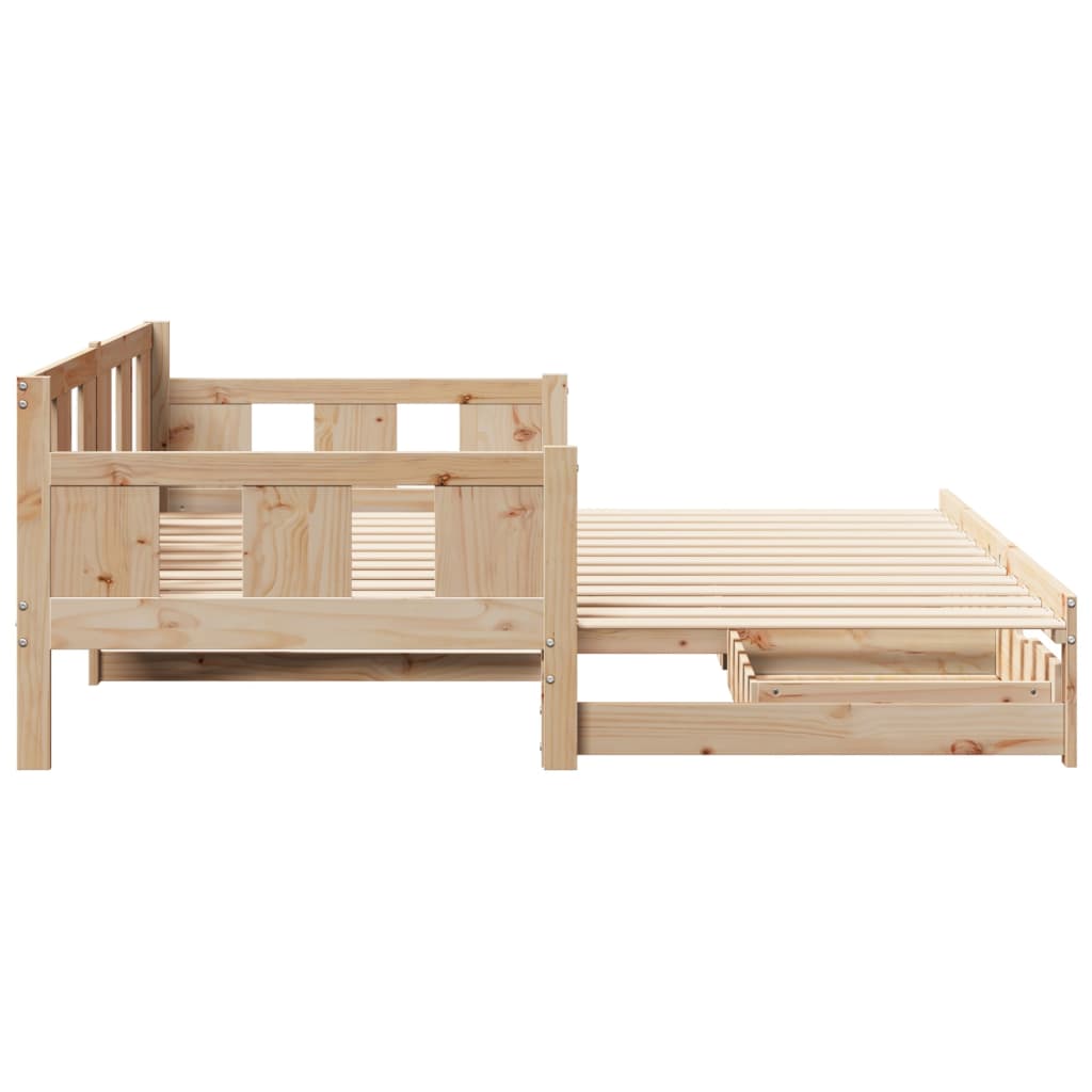 vidaXL Sofá cama nido con cajones madera maciza de pino 80x200 cm