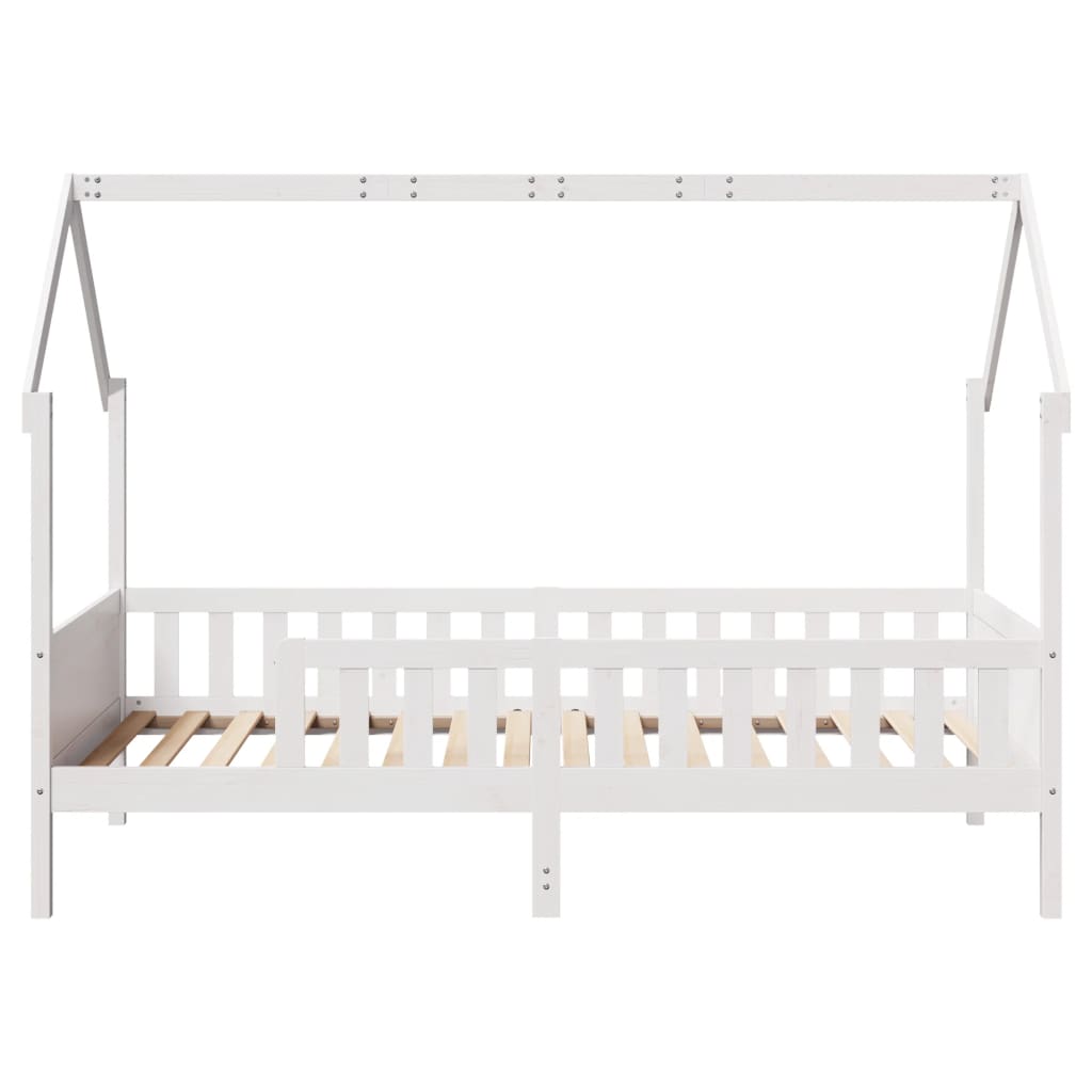 vidaXL Cama con forma de casa de niños madera maciza blanca 80x200 cm