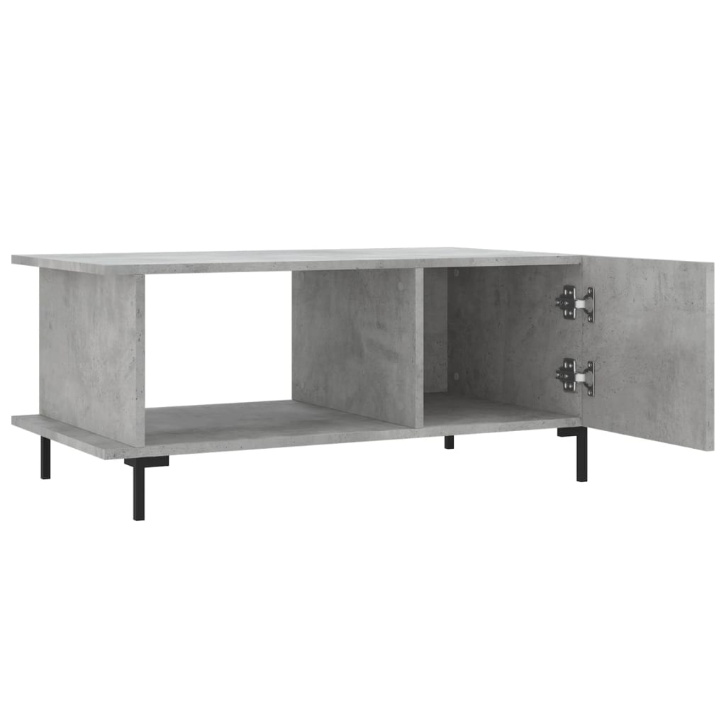 vidaXL Mesa de centro madera contrachapada gris hormigón 90x50x40 cm