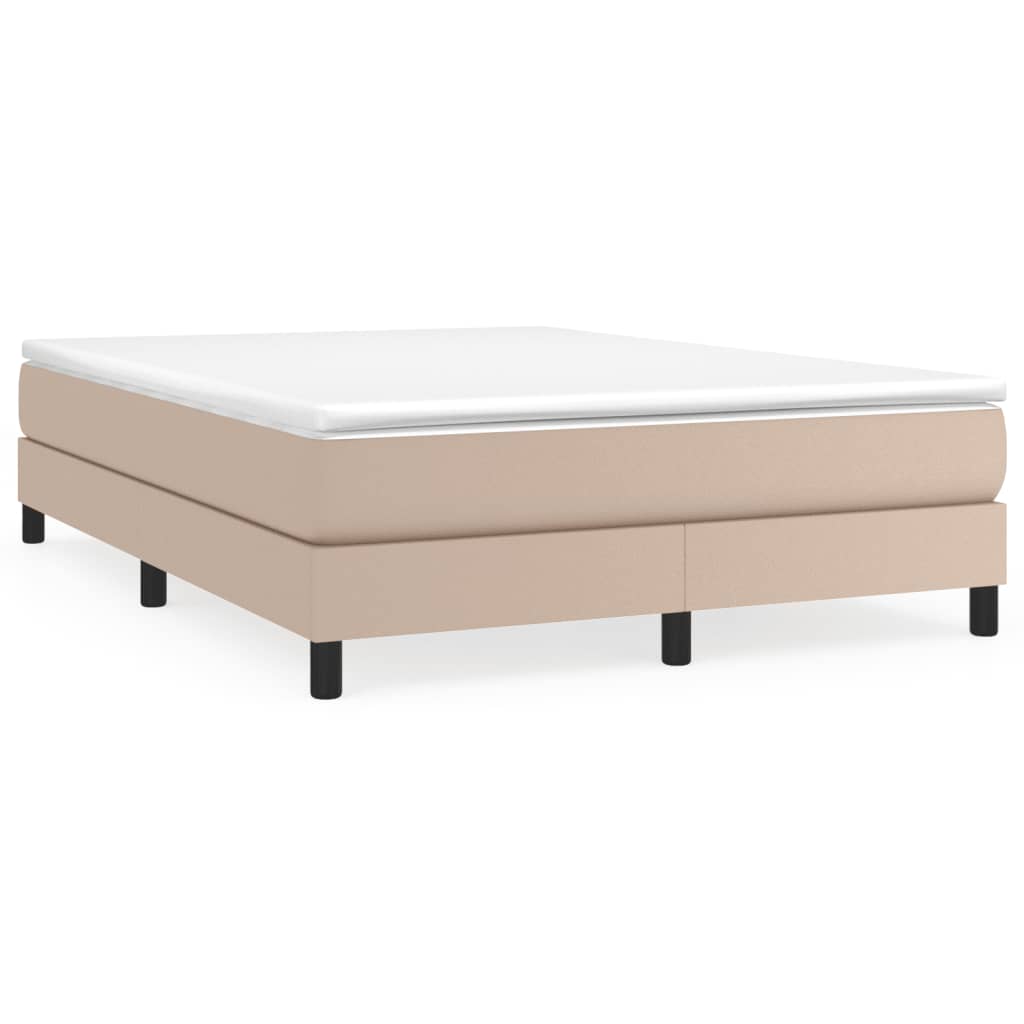 vidaXL Estructura de cama de cuero sintético capuchino 140x200 cm