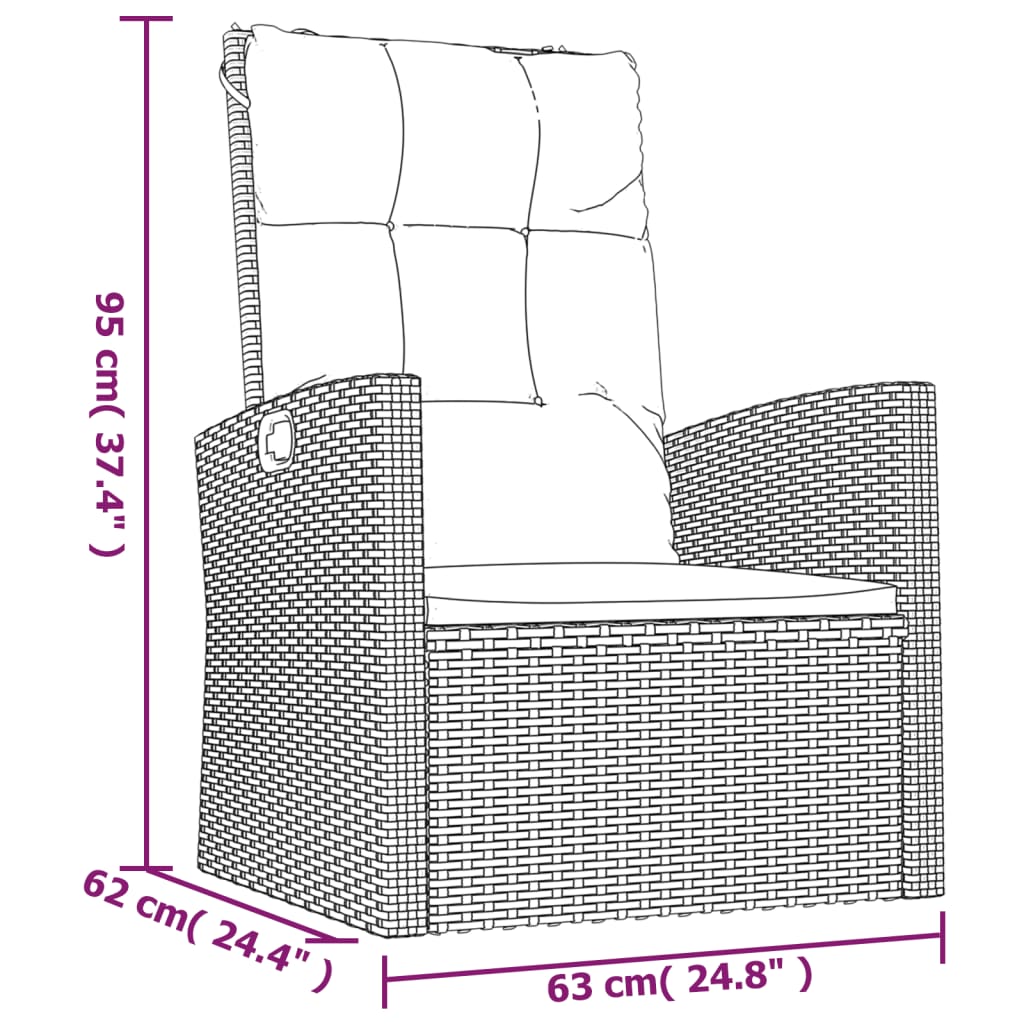 vidaXL Set de muebles de jardín 3 pzas y cojines ratán sintético negro