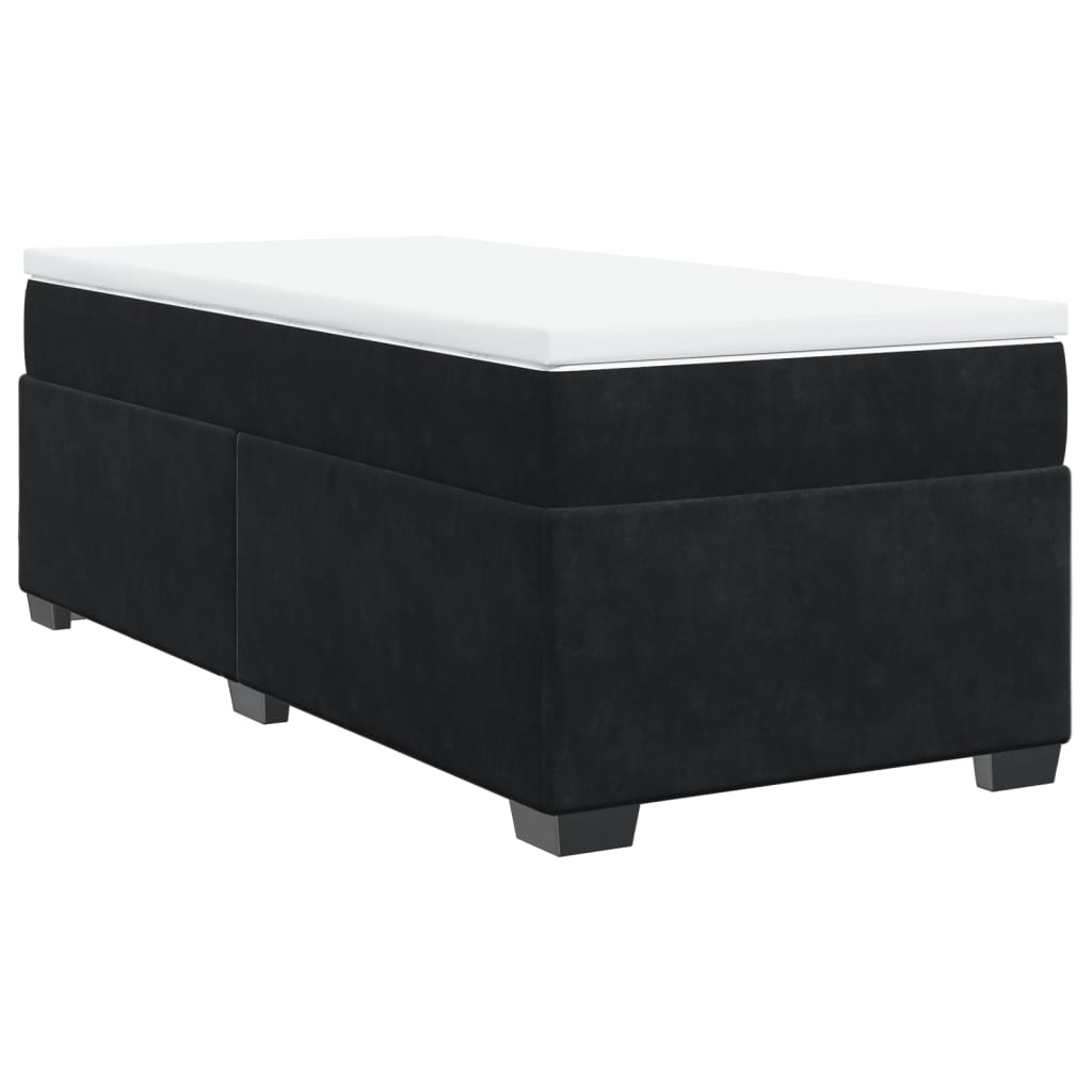 vidaXL Cama box spring con colchón terciopelo negro 80x200 cm