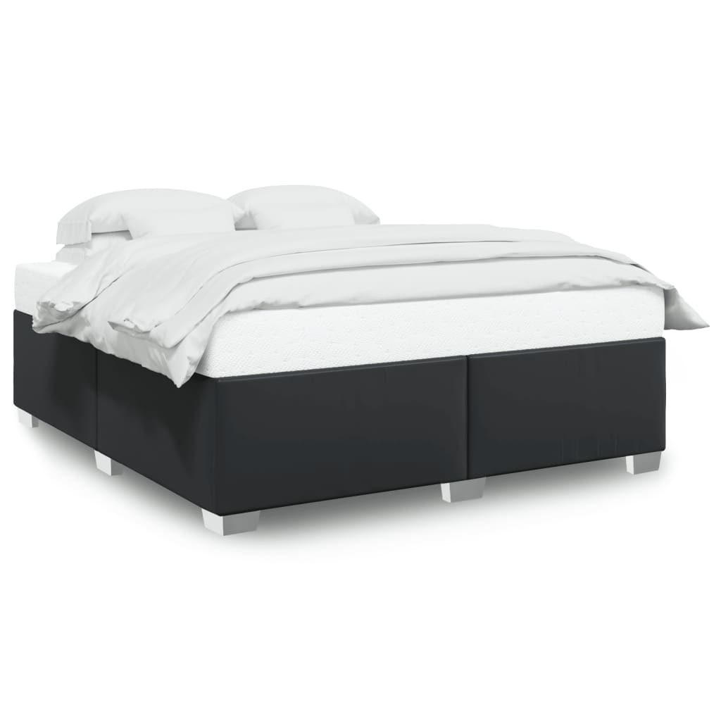 vidaXL Estructura de cama sin colchón cuero sintético negro 180x200 cm