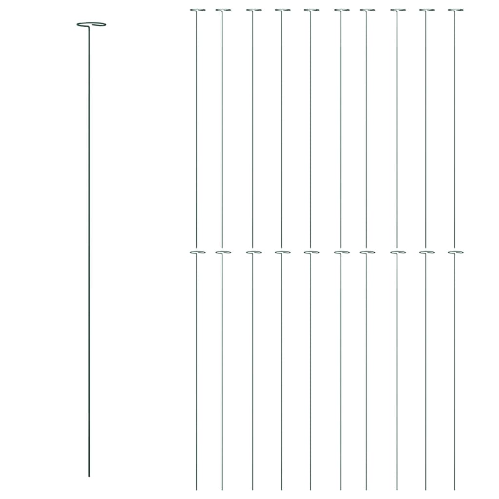 vidaXL Tutores para plantas de jardín 20 unidades acero negro 91 cm