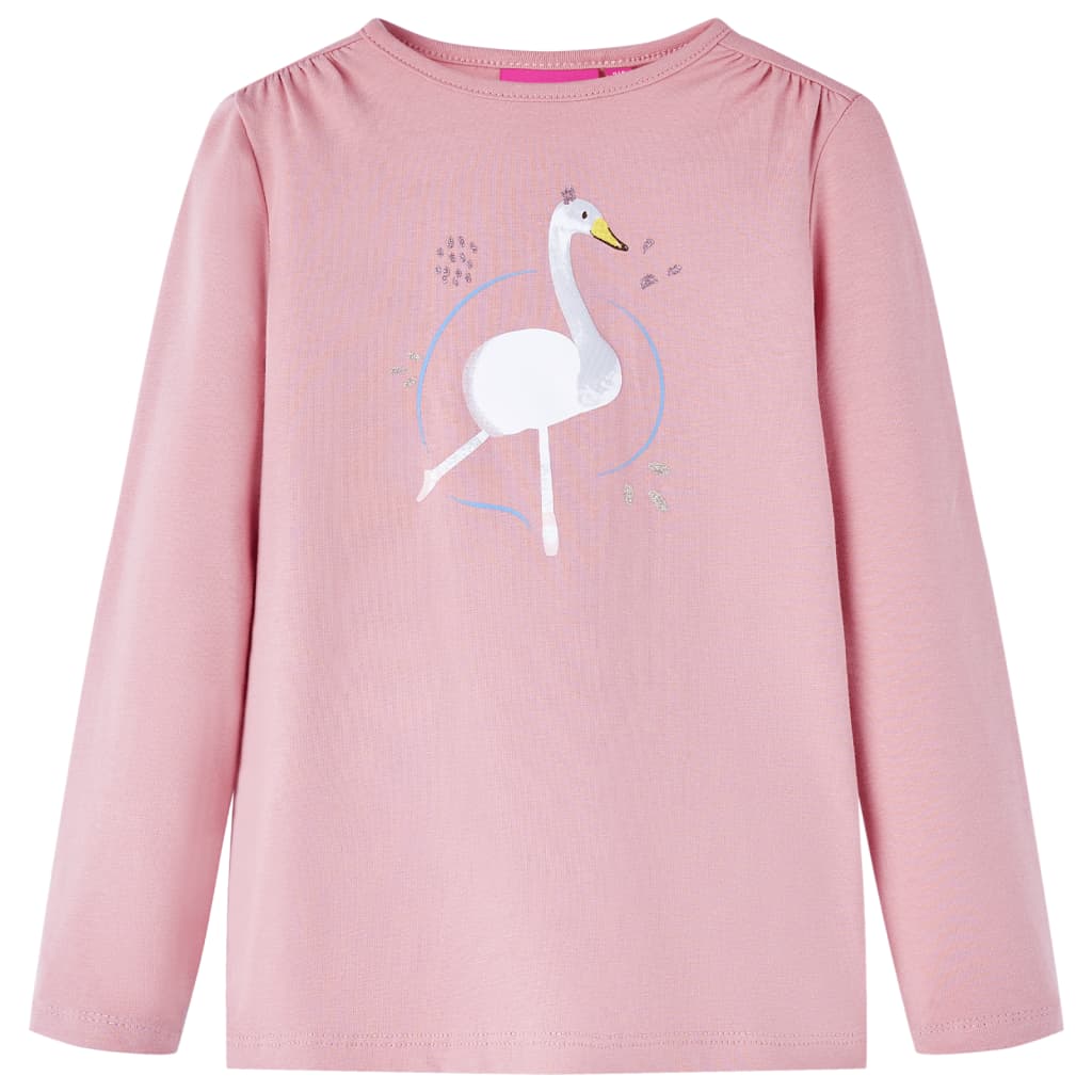 Camiseta infantil de manga larga rosa claro 116