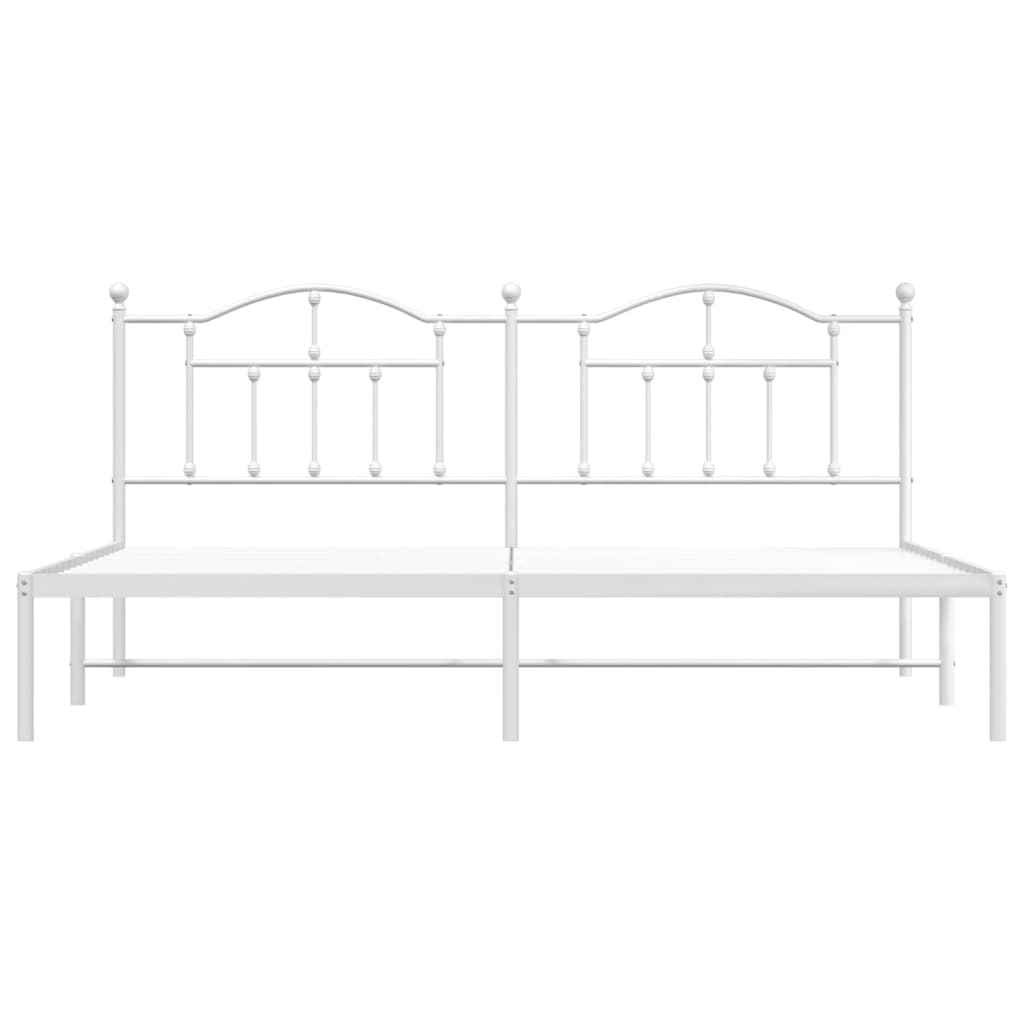 vidaXL Estructura cama sin colchón con cabecero metal blanco 200x200cm