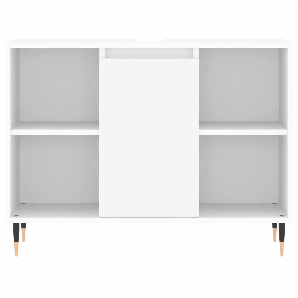 vidaXL Juego de muebles de baño 3 pzas madera contrachapada blanco