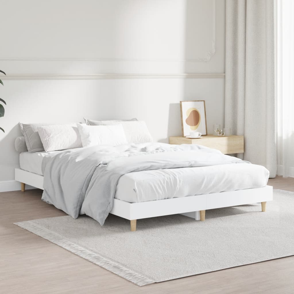 vidaXL Estructura de cama madera de ingeniería blanca 120x190 cm