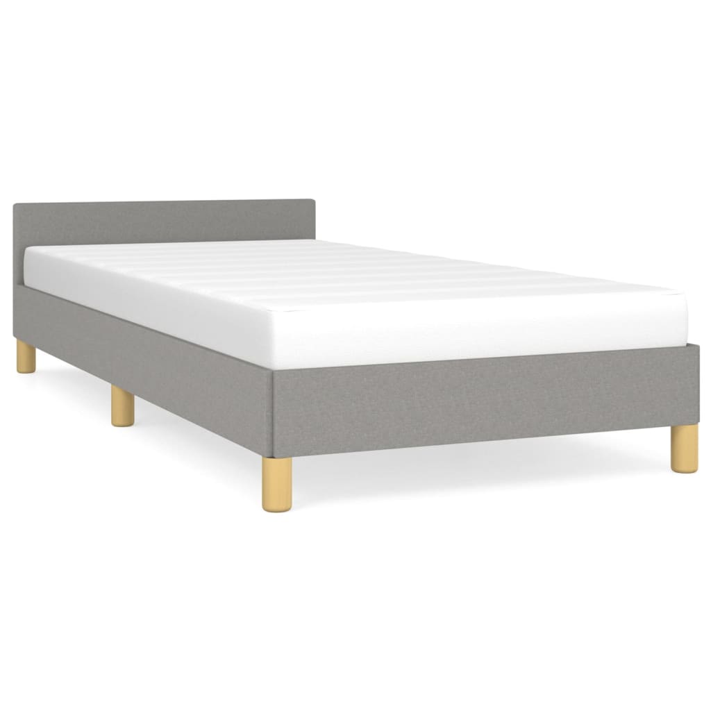 vidaXL Estructura de cama sin colchón tela gris claro 90x200 cm