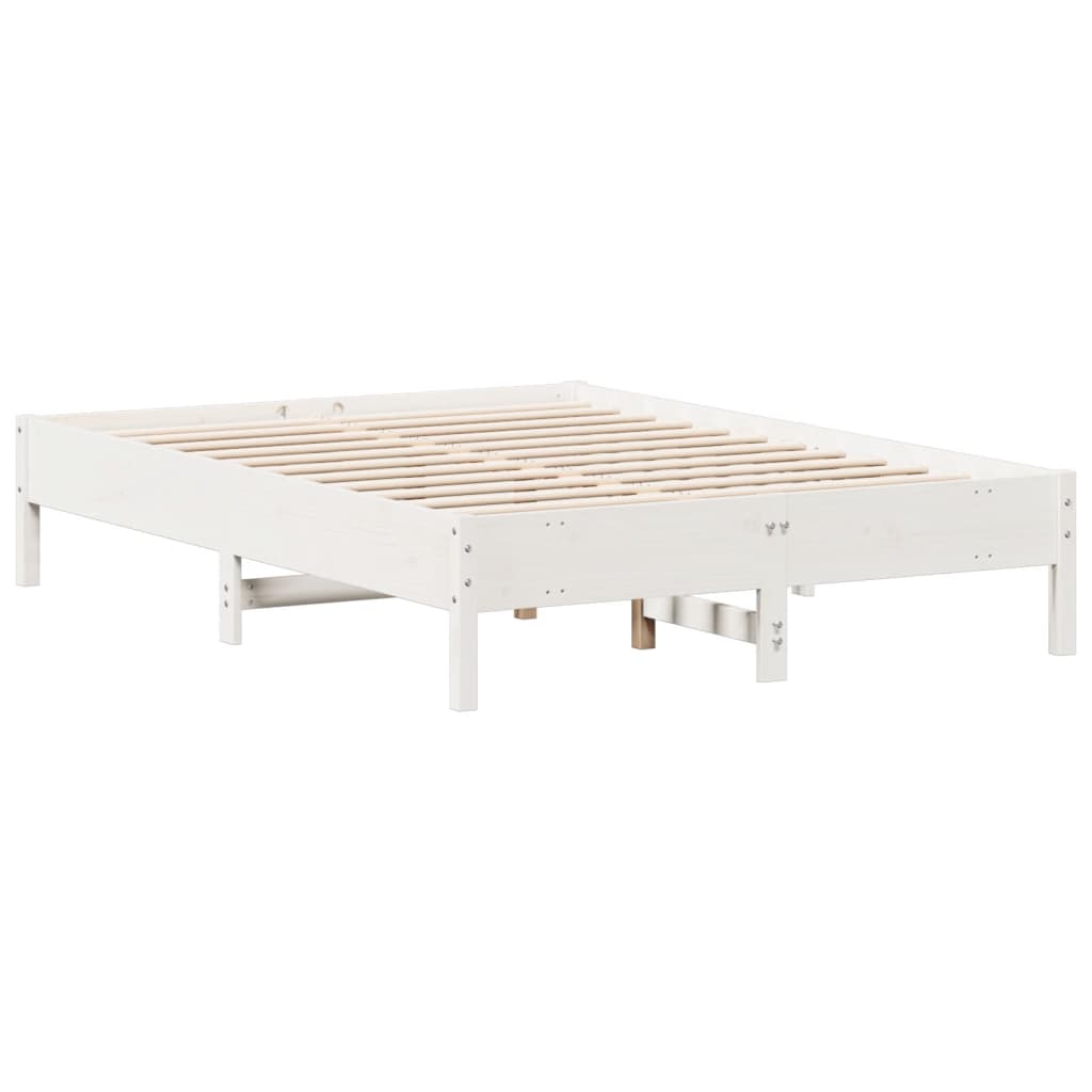 vidaXL Estructura de cama sin colchón madera maciza blanca 120x190 cm