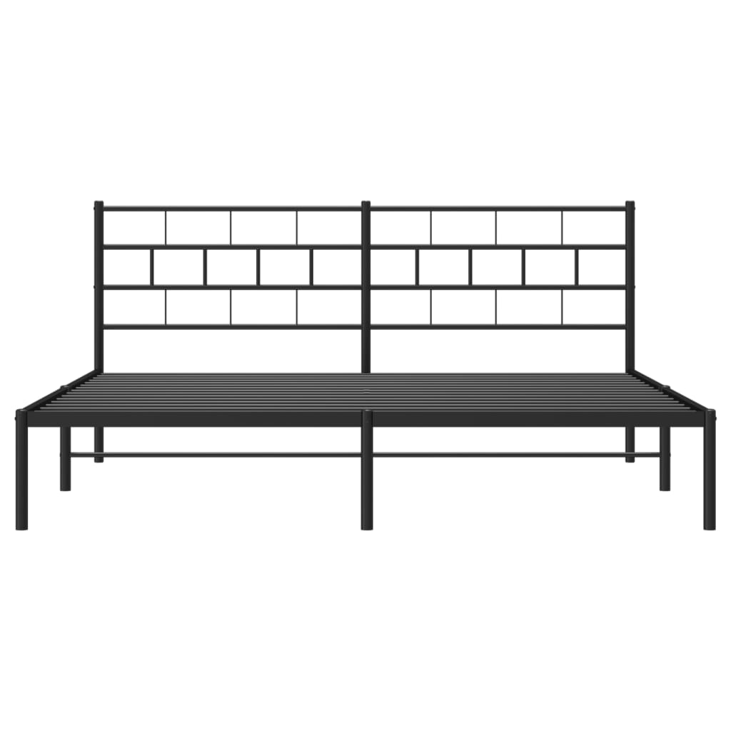 vidaXL Estructura cama sin colchón con cabecero metal negro 183x213 cm