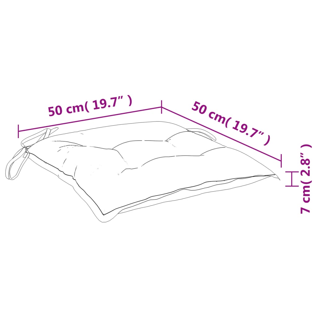 vidaXL Cojines de silla 6 uds tela Oxford turquesa 50x50x7 cm