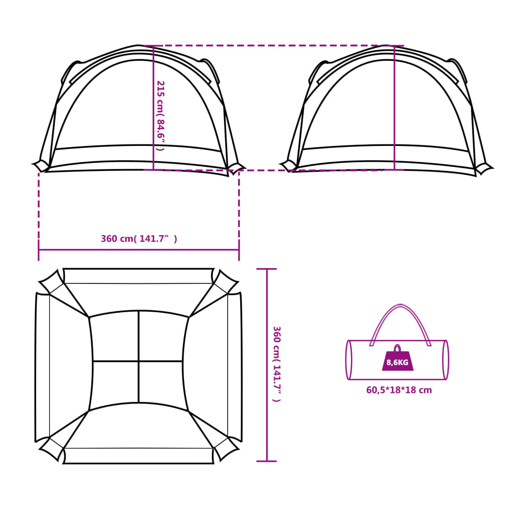 vidaXL Tienda de fiesta impermeable blanco