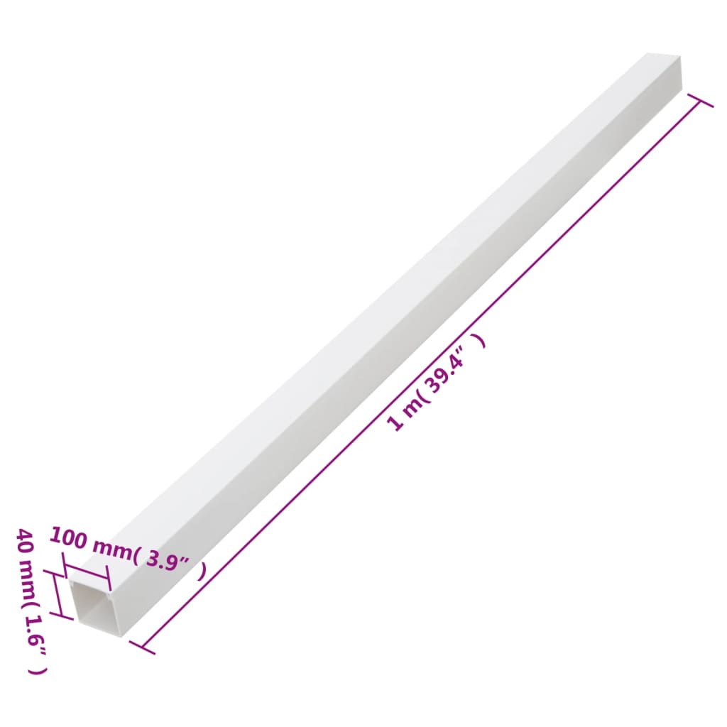 vidaXL Canaletas para cables PVC 100x40 mm 10 m