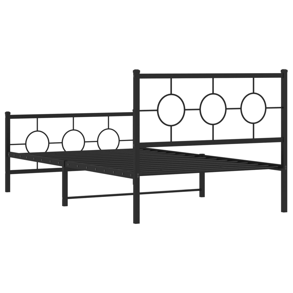 vidaXL Estructura cama sin colchón con estribo metal negro 107x203 cm